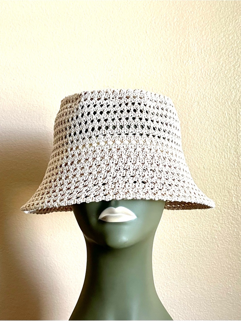 Beige Crochet Bucket Hat - Women's Summer Hat